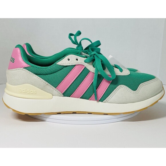 Adidas Run 60s 4.0 Running Shoe Women’s 6.5 Semi Court Green/ Bliss Pink JR6631 - Picture 4 of 14